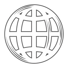 globe map world spherical rounded object icon