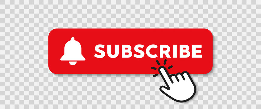 Red button subscribe of channel. Vector illustration