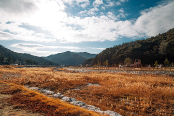 Songnisan National Park autumn nature scenery in Boeun, Korea