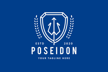 Poseidon Crest Security Logo Design
