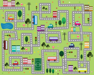 maze from road to city