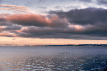 sunset over the lake