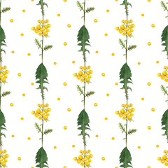 seamless watercolor floral pattern with dots