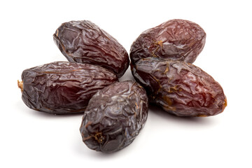 Dried dates fruits isolated on white background