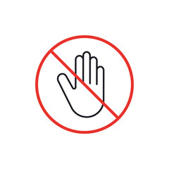 Obraz premium No hand palm sign. Don't Touch Icon. Prohibition Symbol Vector