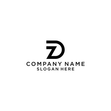 ZD initial logo design vector