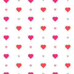 This is a seamless pattern of hearts on a white background. Wrapping paper.