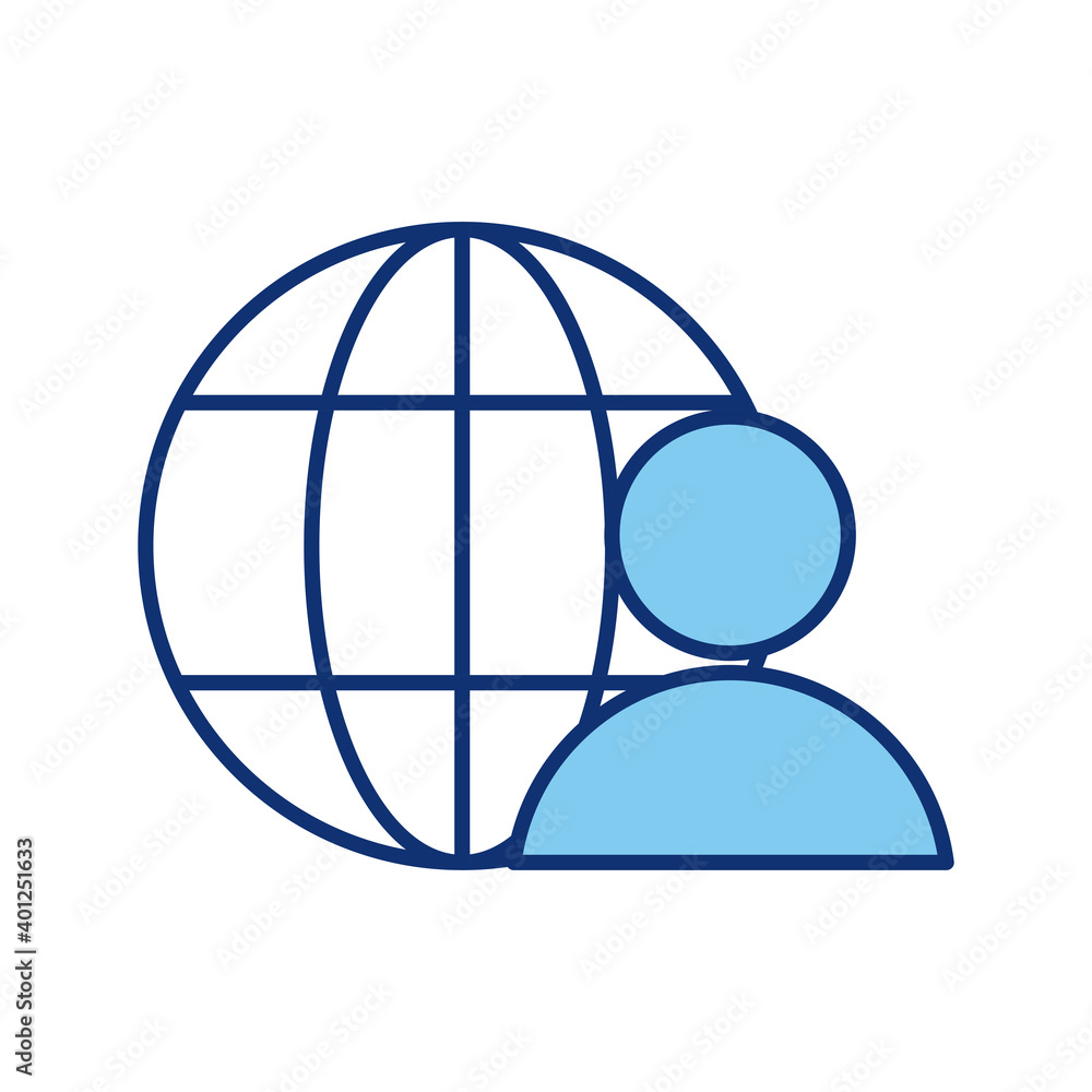 Poster sphere browser with user line style icon
