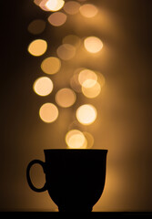Bokeh coffee cup