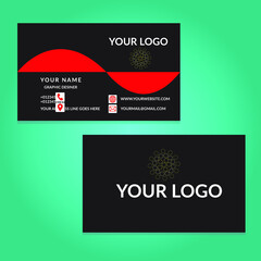 black and red  business card design