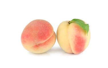 Peaches isolated on white background