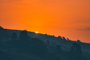 sunset in the mountains