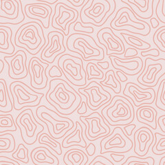 Pink doodle shapes on light background. Seamless abstract  pattern. Suitable for packaging, textile.