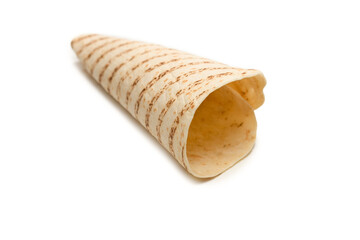 Grilled pitta bread isolated on white background.
