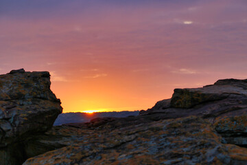 sunset in the mountains