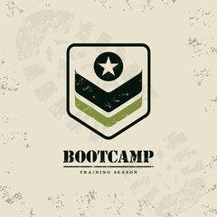 Bootcamp Fitness Body Workout Training Extreme Sport Outdoor Rough Vector Concept Design On Grunge Background