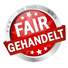 Button with Banner Fair trade (in german)