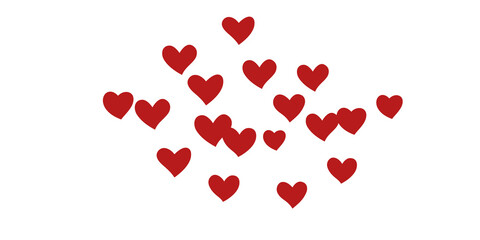 Heart confetti falling beautifully chaotically.