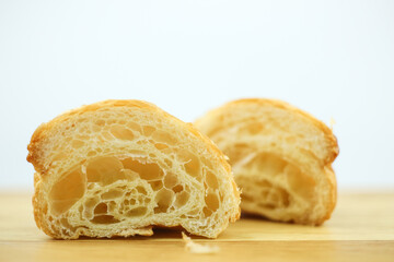 Plain croissant on white background