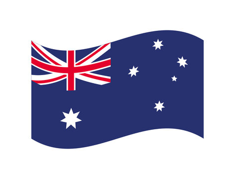 Australia Flag Country Waving Isolated Icon