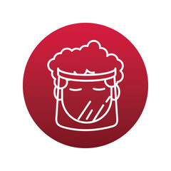 woman wearing shield plastic mask face protection block style icon