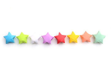 Colorful origami lucky stars