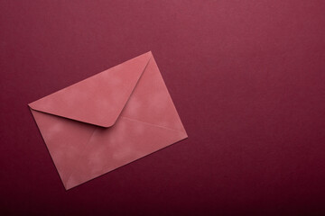 Beautiful envelope for love letter, greeting postcard or invitation for St. Valentines day
