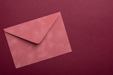 Beautiful envelope for love letter, greeting postcard or invitation for St. Valentines day