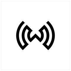 combination of letter w and wifi logo design
