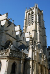 Fototapeta na wymiar Ville de Melun, église Saint-Aspais (Monument Historique en 1914), département de Seine-et-Marne, France
