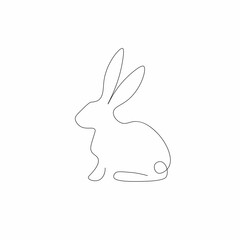 Easter bunny drawing on white background, vector illustration