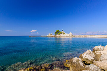 scenic waterfront in Trpanj town, Dalmatia region, Croatia