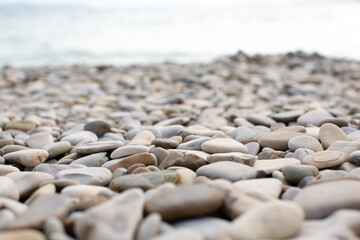 Gray rocks on the beach