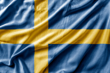 Waving detailed national country flag of Sweden