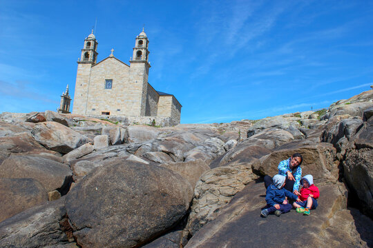 Santuario de la Virgen de la Barca en Mugia, Galicia. Donde el Camino de Santiago encuentra el Oceano Atl&aacute;ntico
