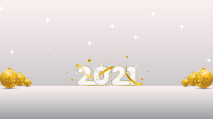 happy new year greetings 2021 luxury Design  on white background © msviewbd