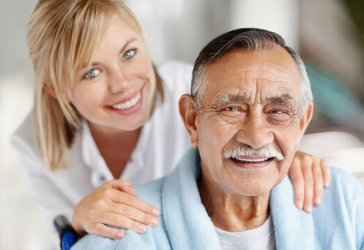Nurse caring for senior patient