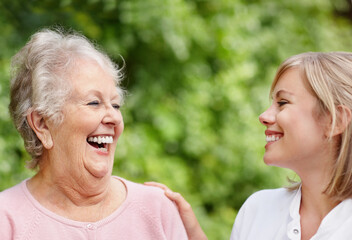 Two women laughing
