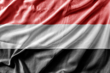 Waving detailed national country flag of Yemen