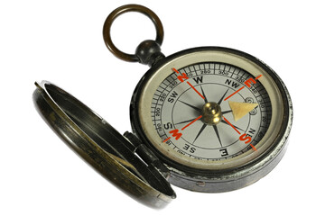 portable compass isolated on white background
