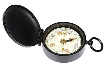 portable compass isolated on white background