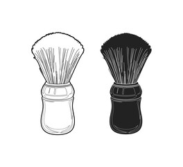 shaving brush - vector illustration isolated on white background. barbershop tool