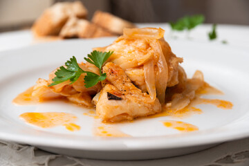 Baccalà in guazzetto, cibo tipico della cucina Campana 