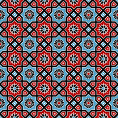 Obraz premium Ajrak Traditional Pattern, Vector Illustration