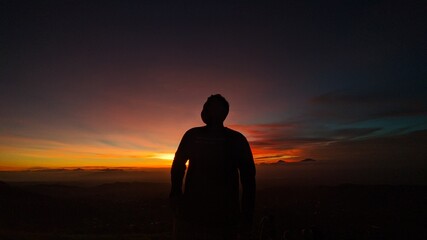 Fototapeta premium silhouette of a person
