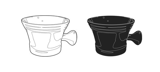 shaving bowl - vector illustration. foam bowl. shaving tool. barbershop