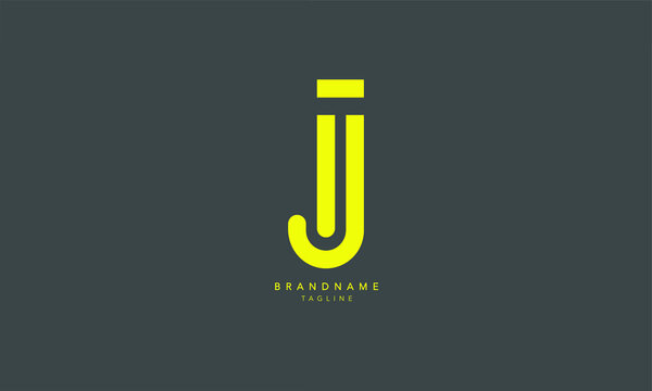 Alphabet letters Initials Monogram logo IJ, JI, I and J