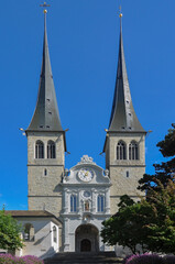 Fototapeta na wymiar Church of San Leodegar in Korte (Vienna, Austria)
