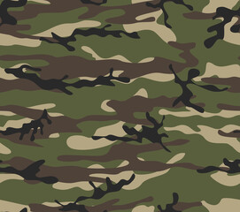 Fototapeta premium Vector camouflage background repeat print. Forest pattern. Ornament.