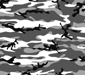 Camouflage gray vector pattern repeat print. Ornament